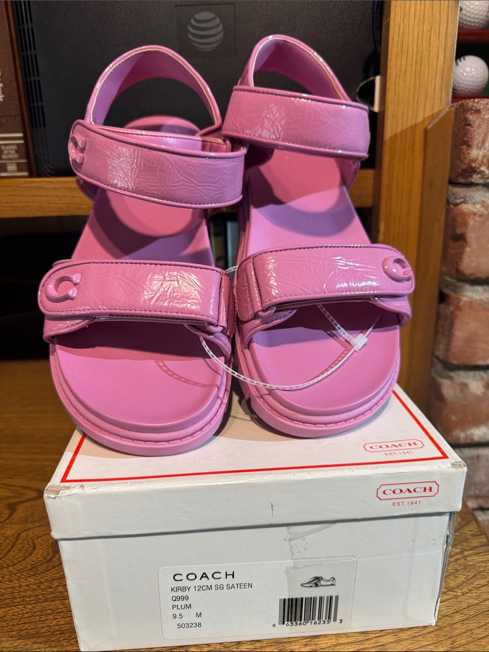 COACH women’s Plum Pink Kirby Sandals